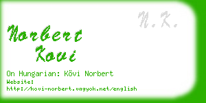 norbert kovi business card